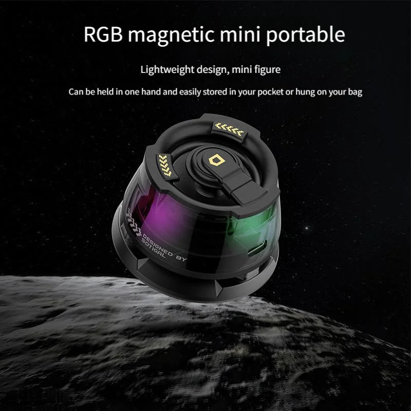 Haut-parleur Bluetooth DY100 – Design Mecha, caisson de basses magnétique