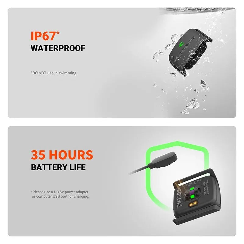 COOSPO HW9 – Brassard cardio Bluetooth 5.0 & ANT+ pour fitness et cyclisme