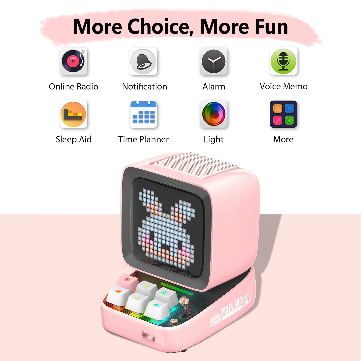 Divoom Ditoo-Pro – Enceinte Bluetooth rétro Pixel Art avec réveil et affichage LED