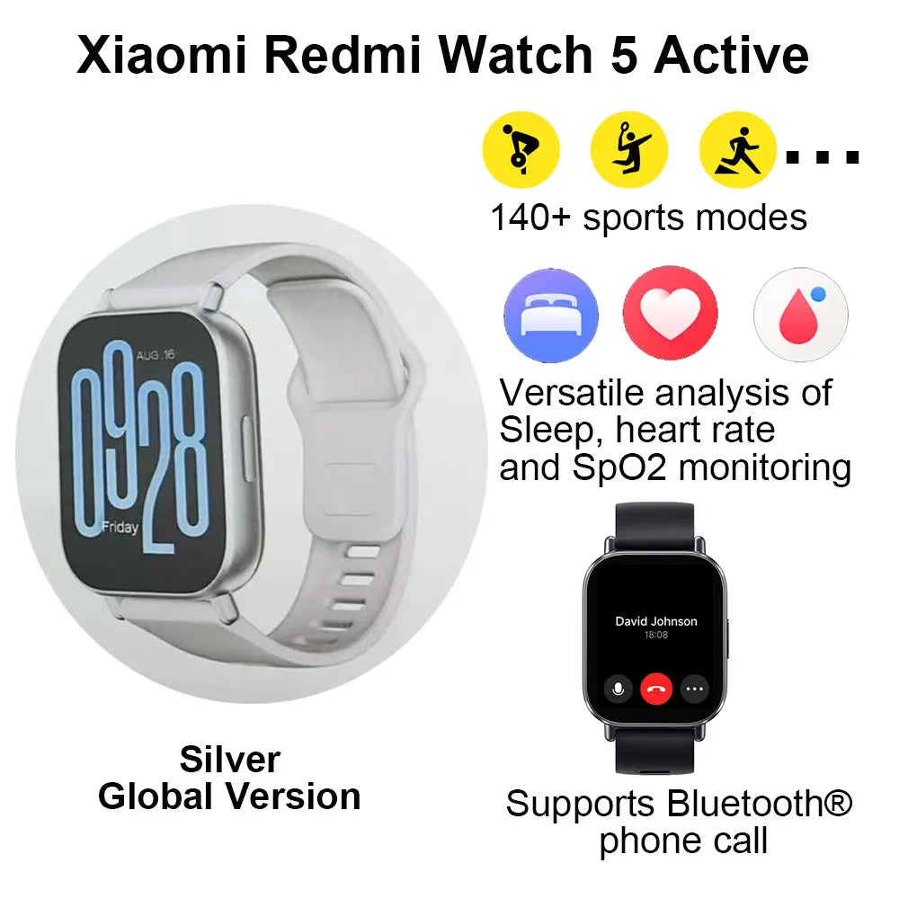 Xiaomi Redmi Watch 5 Active – Montre connectée sport avec appels Bluetooth