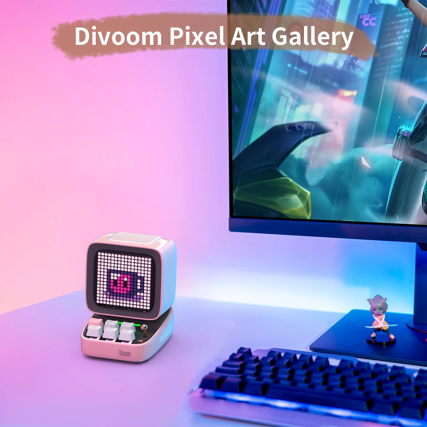 Divoom Ditoo-Pro – Enceinte Bluetooth rétro Pixel Art avec réveil et affichage LED