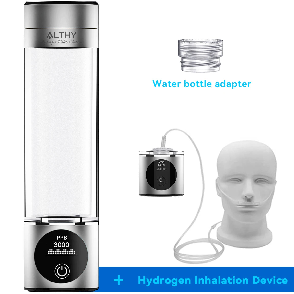 ALTHY H2-007 – Bouteille Génératrice d’Eau d’Hydrogène avec Ioniseur PEM DuPont
